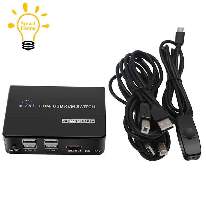 Bộ Chia Cổng HDMI 4K Kvm 2 Cổng USB Cho Máy Tính