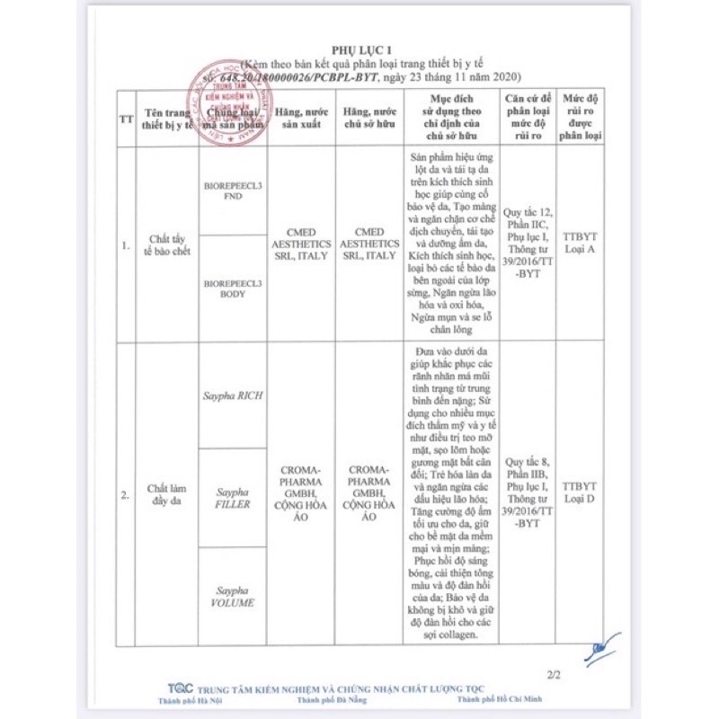 Tinh chất peel da căng bóng giảm mụn BioRe,PeelCl3 Italy lọ 6ml