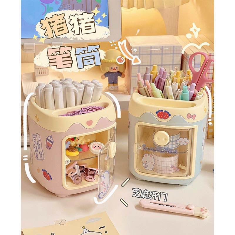Kệ tủ để bút và phụ kiện dễ thương _ Tặng kèm sticker
