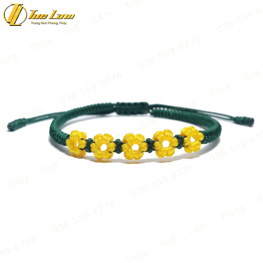 Vòng Tay Dây Chỉ Handmade Tết Hoa Vàng May Mắn - Tuệ Lâm