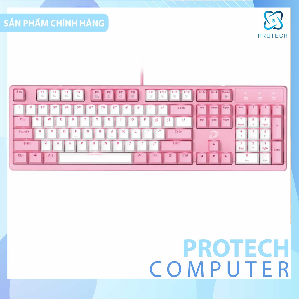 Phím cơ Dareu EK 1280 s pink white Blue Switch(trắng hồng)