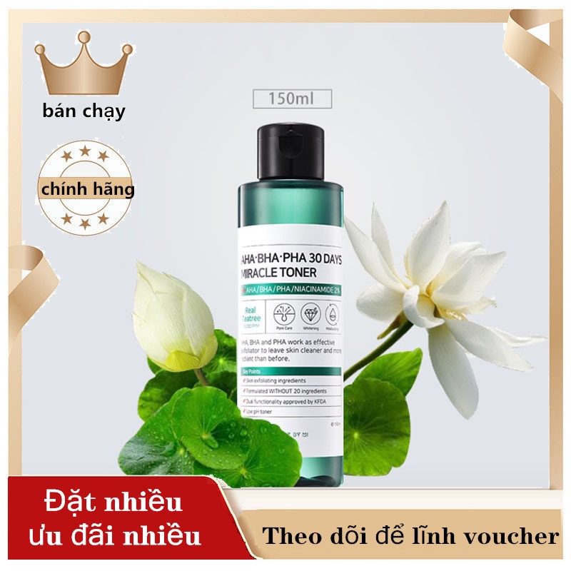 SOME BY MI AHA-BHA-PHA 30DAYS MIRACLE TONER 150ml 🌸 Nước Hoa Hồng Giảm Mụn