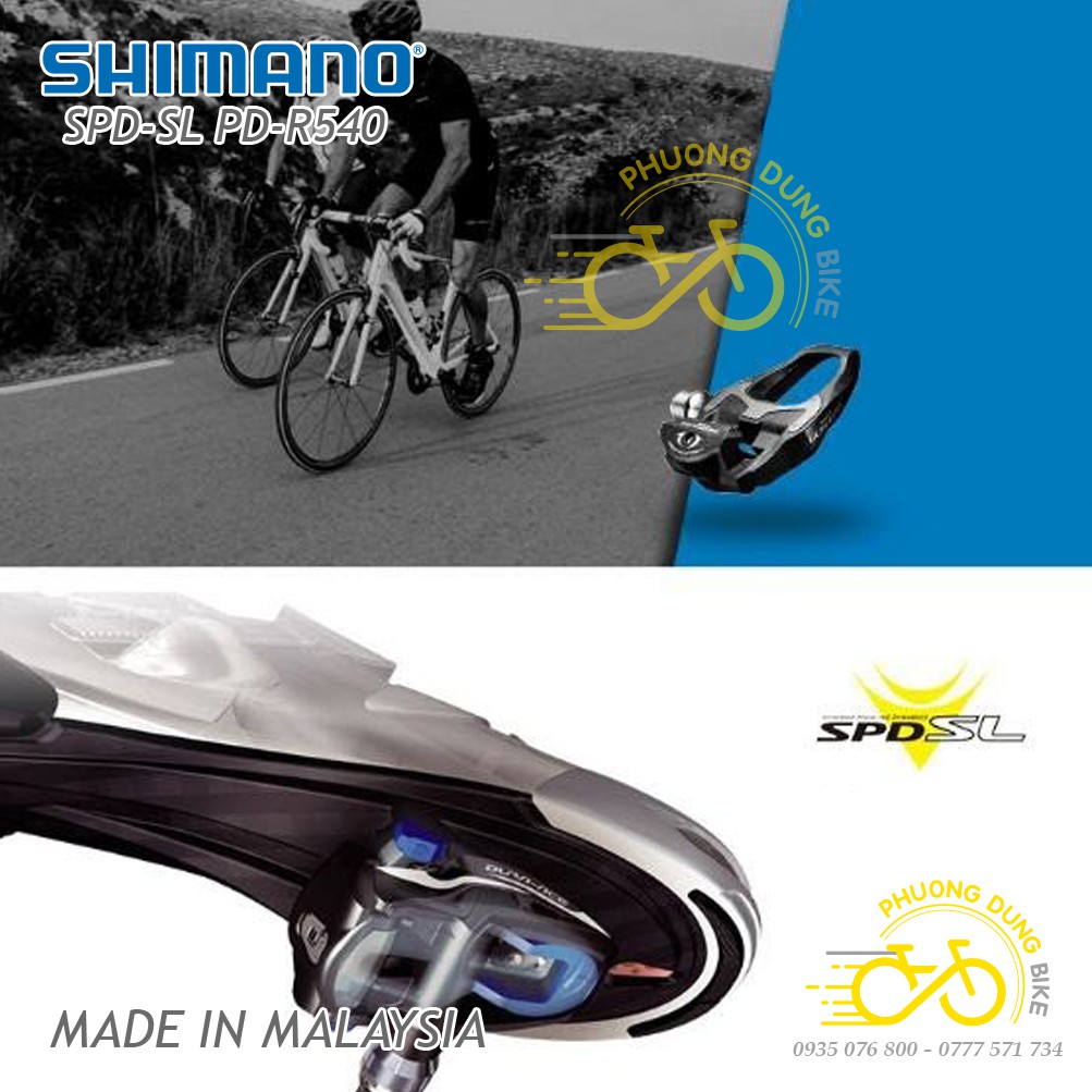 Pedan  can xe đạp SHIMANO PD R540 - Hàng chính Hãng Fullbox