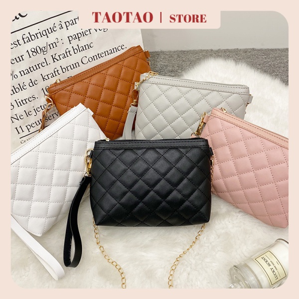 Clutch nữ túi trám thời trang túi đeo chéo mini dây xích túi ví