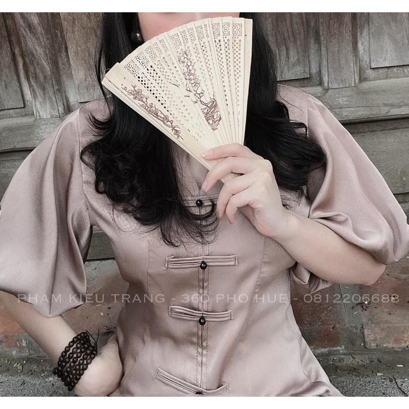 Set áo phật tử tay bồng + quần suông