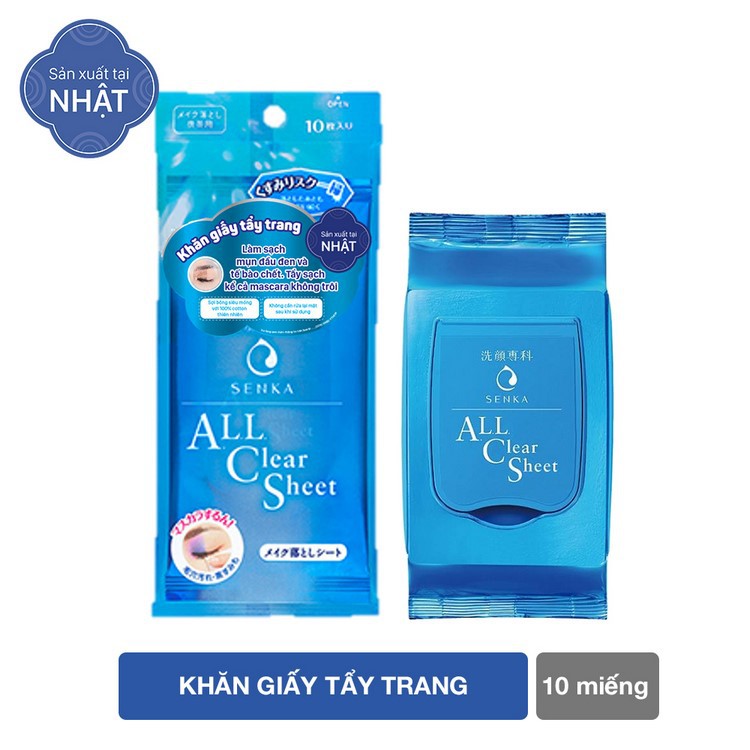 Khăn giấy tẩy trang Senka Cleansing sheet 10 miếng