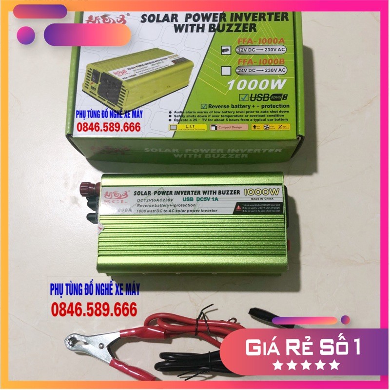 Bộ Kích Điện Từ Bình Ác Quy Điện 12v -220v Công Suất 1000w