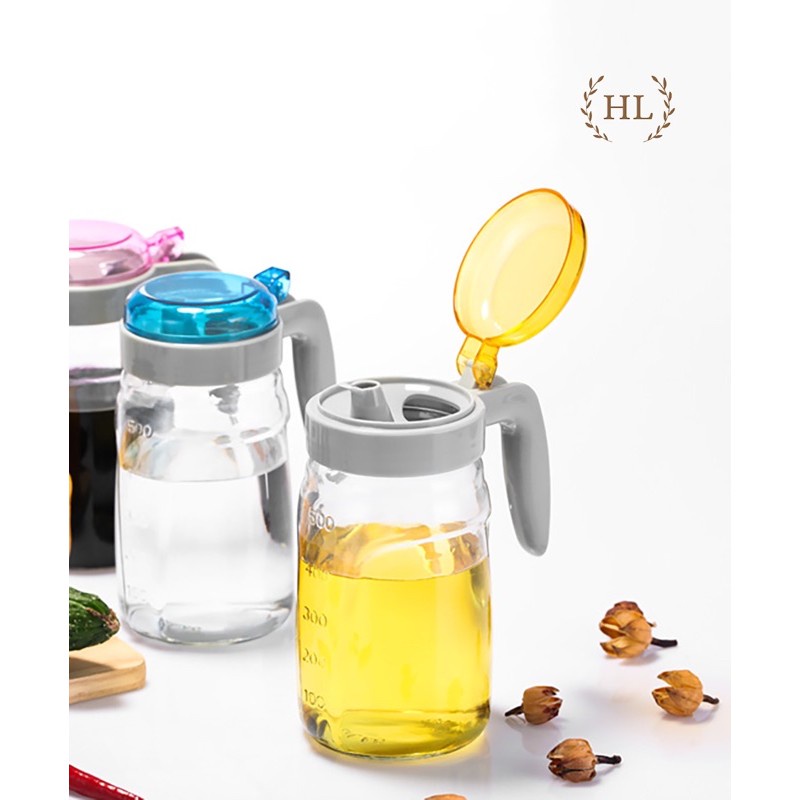 (hàng hot) HŨ THUỶ TINH ĐỰNG DẦU ĂN CÓ NẮP ĐẬY CHÍNH HÃNG LILAC 650ml | VỊT MẮM NẮP CHỤP