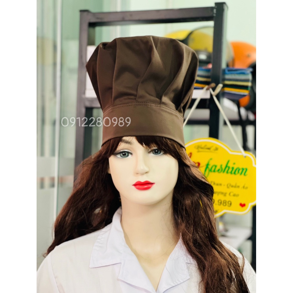 Nón Đầu Bếp, Nón Bếp Trưởng Nam Nữ Cao Cấp Nhiều Màu Sắc _ Hình chụp thật