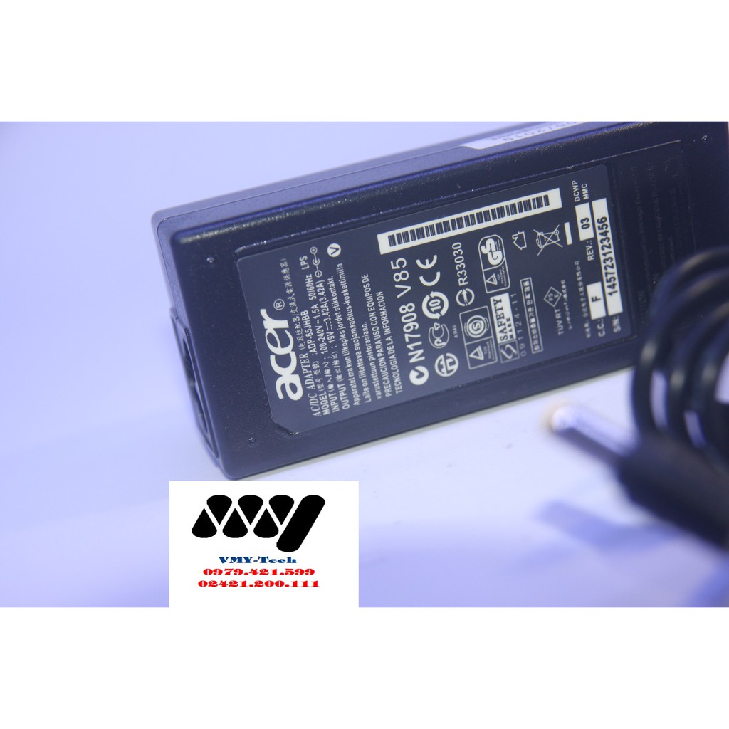 Sạc Laptop Acer 19V - 3.42A Zin Chân vàng - Adapter kèm dây nguồn - NEW