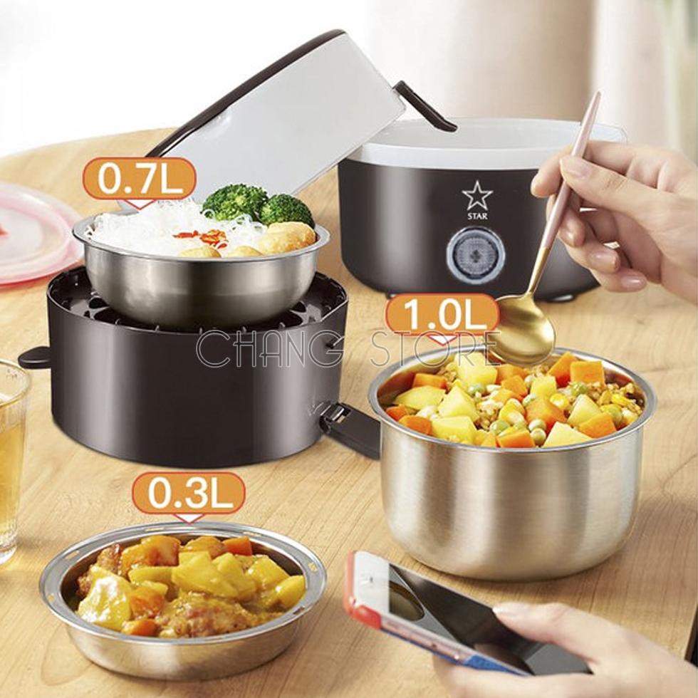Hộp Cơm Cắm Điện Ruột Inox 304 3 Tầng Tiện Dụng Cho Dân Văn Phòng