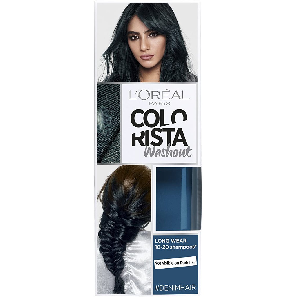 Thuốc nhuộm tóc L'oreal colorista washout nguồn hàng Nga - Màu xanh đen Denim Blue