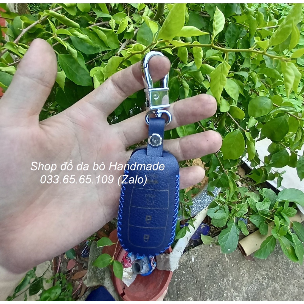 Bao da chìa khoá Hyundai Accent, Kona, Santafe da bò 100%, kèm tặng móc khóa, khắc tên miễn phí