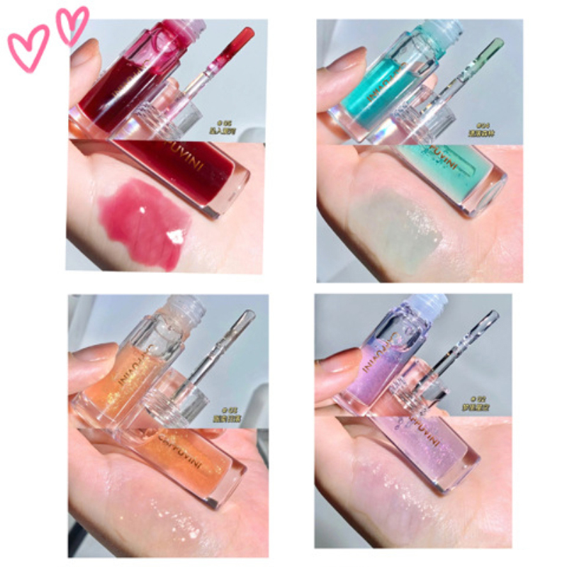 [ready] Cappuvini Transparent Water Shine Lip Gloss Pearl Shine Lip Glaze Glass Lip Moisturizing Lipstick -beauty