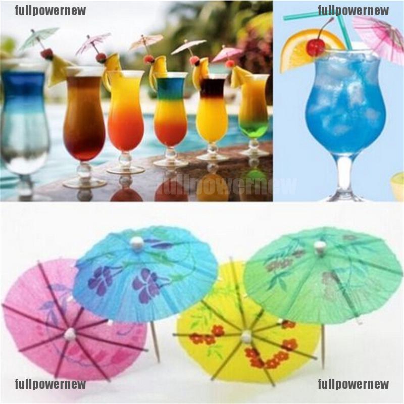 Bộ 50 cây dù bằng giấy dùng để trang trí ly nước