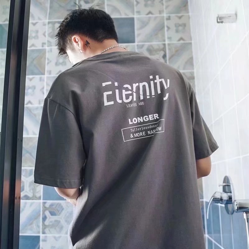 Áo Thun Nam Tay Ngắn Dáng Rộng Size M-5XL Phong Cách Hàn Quốc