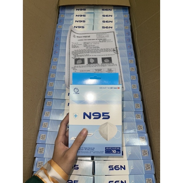 khẩu trang n95 không van cửu long màu trắng (1hộp 10 cái) | BigBuy360 - bigbuy360.vn