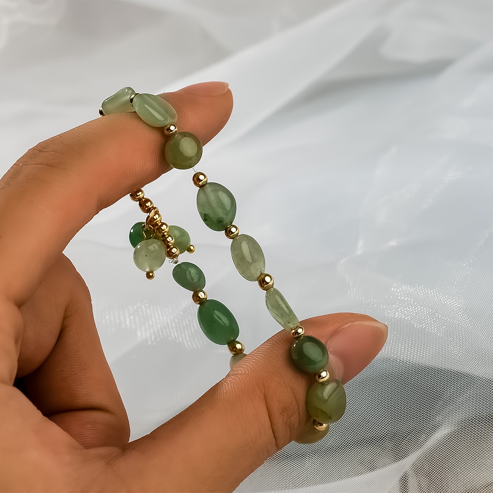 Vòng Tay Chuỗi Hạt Đá Aventurine Thời Trang Cho Nam Và Nữ