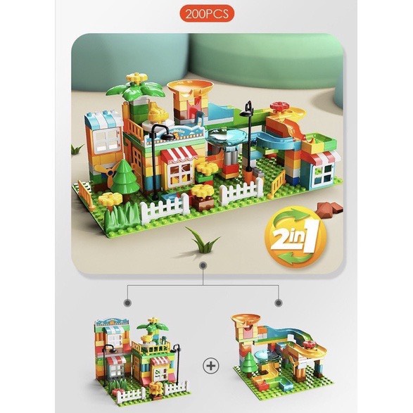 Đồ chơi Lego Feelo cho bé - Lego Nhà ga 105 + 2 đế hoặc 179 chi tiết