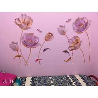 HÌNH DECAL DÁN TƯỜNG HOA HỒNG ĐÁ 3D