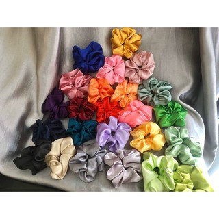 Cột tóc scrunchies mẫu trơn phi bóng