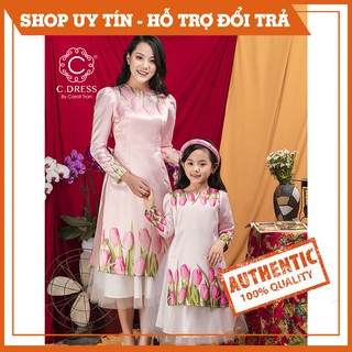 Áo Dài Cách Tân In Hoa Tulip Cho Bé Mặc Tết, 💖HÀNG THIẾT KẾ💖 Áo Cách Tân Mẹ Và Bé
