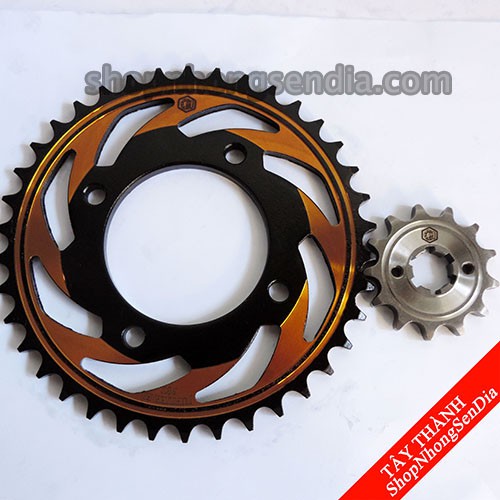 Nhông sên dĩa Yamaha Jupiter, màu vàng sên 10ly, NSD Jupiter