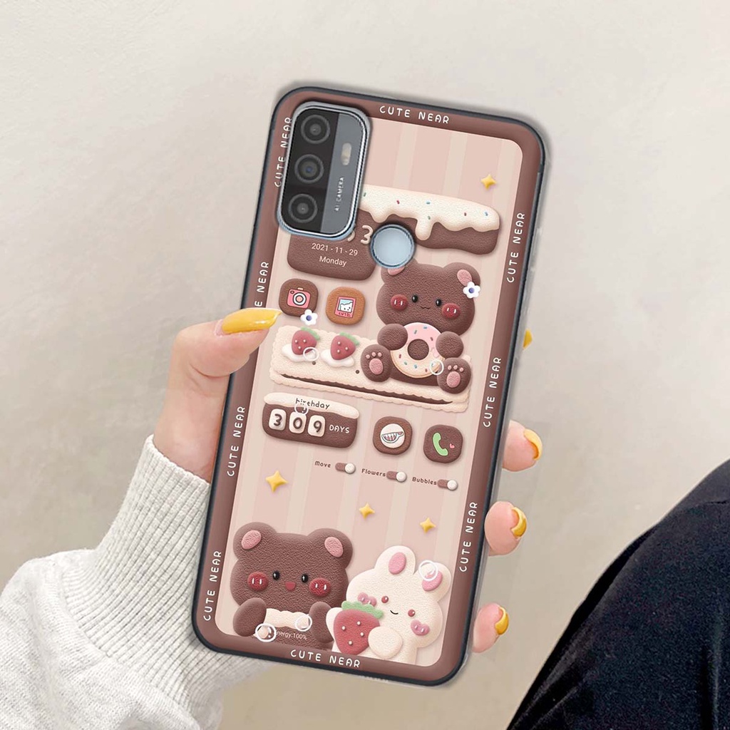 Ốp lưng Oppo A53 / A32 in hình gấu cute,bò sữa 3D cute dễ thương bảo vệ điện thoại.