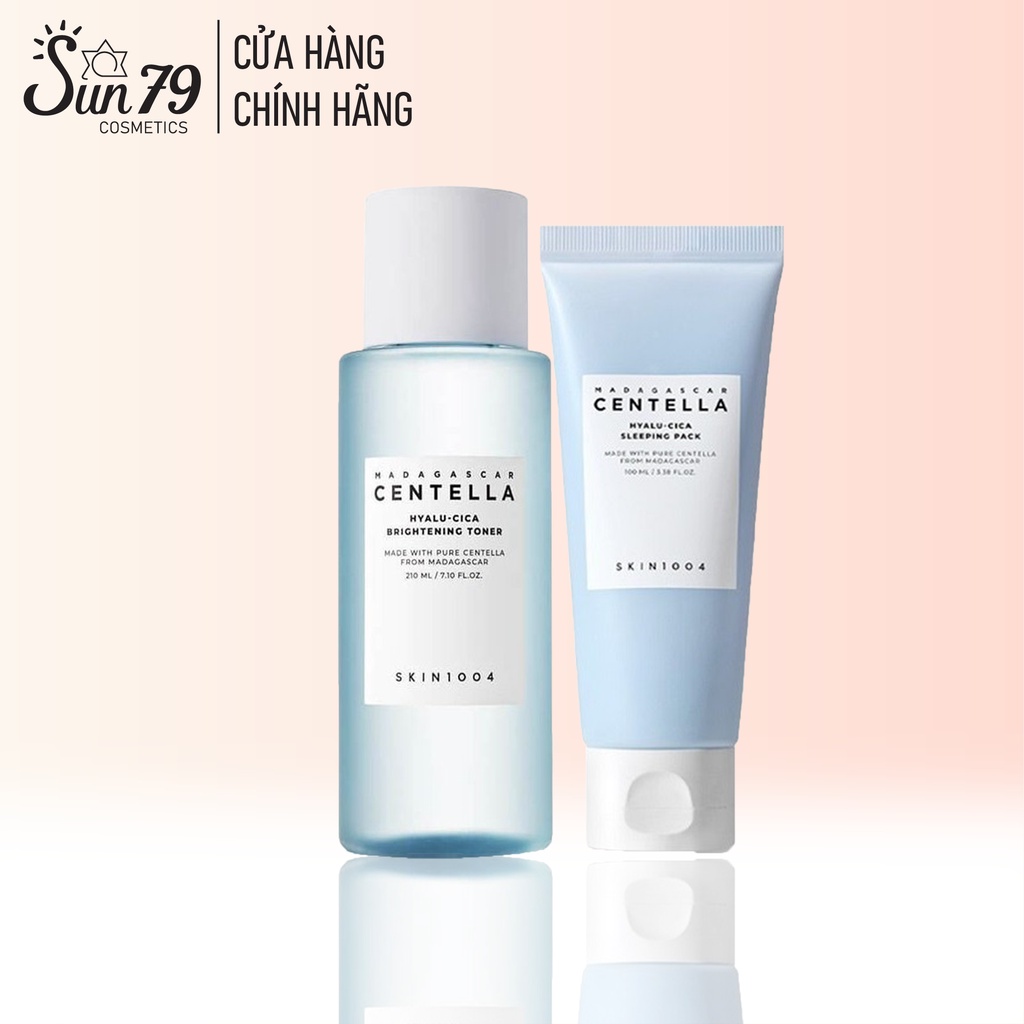 Combo Làm Dịu, Cấp Ẩm Cho Da Skin1004 Madagascar Centella Hyalu-Cica ( Toner 210ml , Nạ ngủ 100ml )