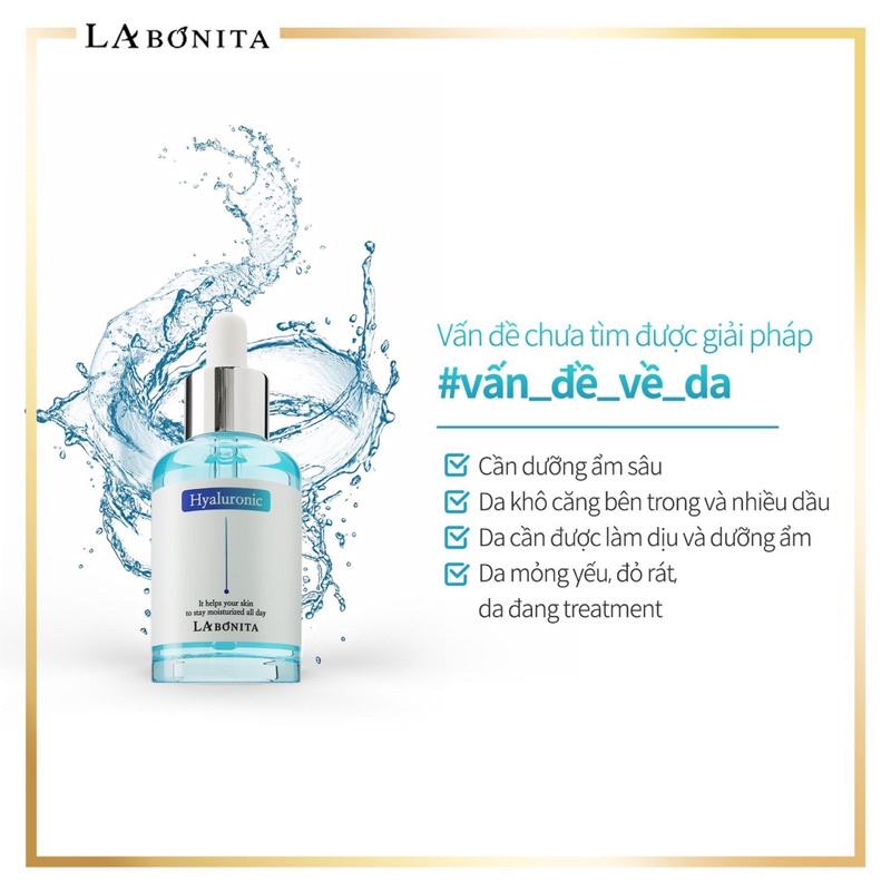 Serum dưỡng ẩm sáng da &amp; tăng độ đàn hồi - LA BONITA Vital Hyaluronic Acid Serum 50ml