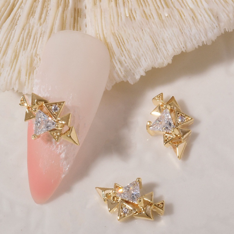 Hạt Đá Zircon 3D Bằng Hợp Kim Trong Suốt Lấp Lánh Trang Trí Móng Nghệ Thuật Thời Trang DIY