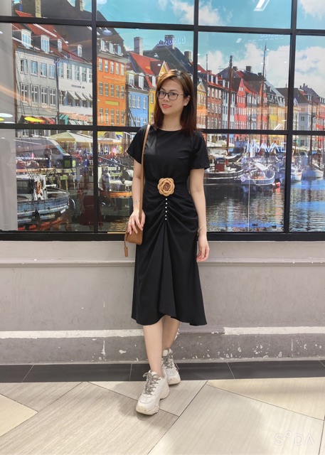 Đầm dự tiệc eo nhún chuổi