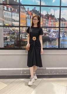 Đầm dự tiệc eo nhún chuổi