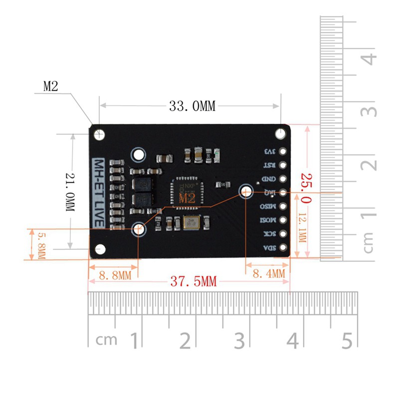 Đầu Đọc Thẻ Cảm Biến Mini Rc522 Rfid I2C Iic Ic Sensor Ultra-Small Rc522 13.56mhz