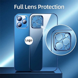 Ốp điện thoại TPU dẻo viền vuông mạ trong suốt sang trọng thích hợp cho iPhone 11 12 Pro Max Mini 7 8 Plus X XS Max XR