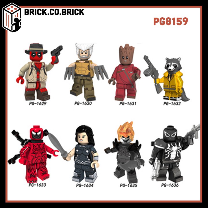 Xếp hình Lego Rocket Racoon Deadpool Carnage Wolverin Đồ chơi Lắp ráp Siêu Anh Hùng Super Hero Minifigure PG8159