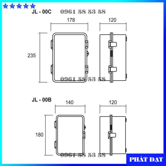 [CHÍNH HÃNG LIOA] Tủ điện LIOA chống cháy, chống nước, JL - 00C: 235x178x120 mm ; JL - 00B: 180x140x120 mm