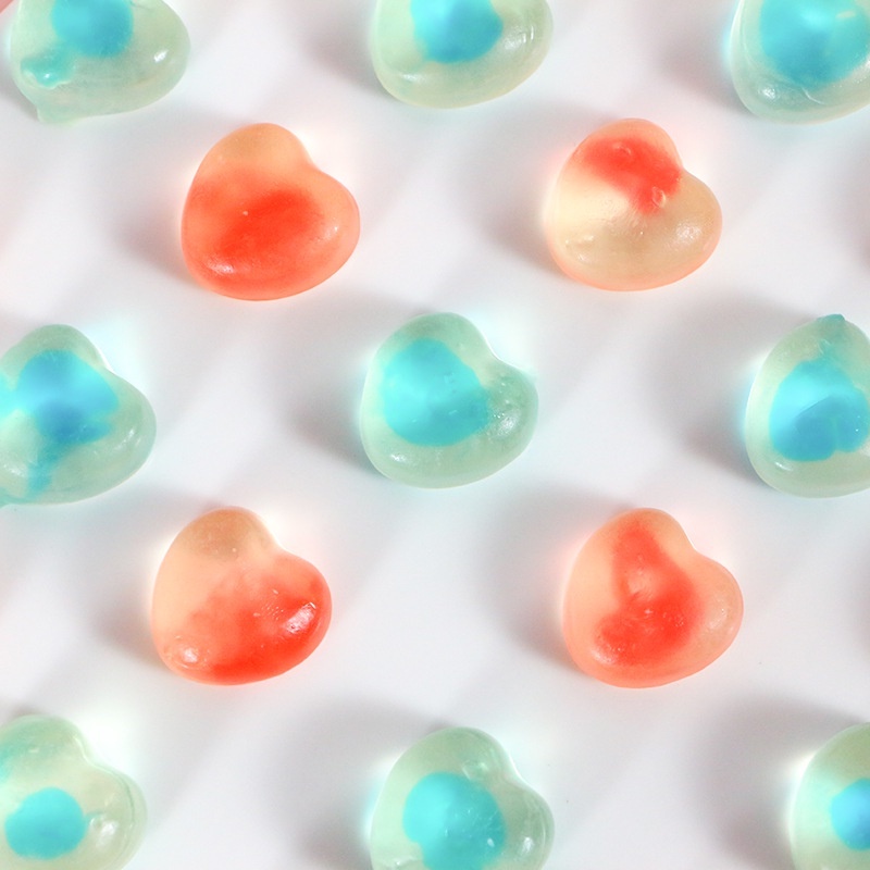500g Kẹo dẻo thạch nhân mứt trái cây hình trái tim/ hình tròn siêu cute