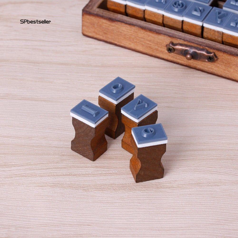 Bộ 30 con dấu gỗ khắc chữ cái kiểu dáng cổ điển