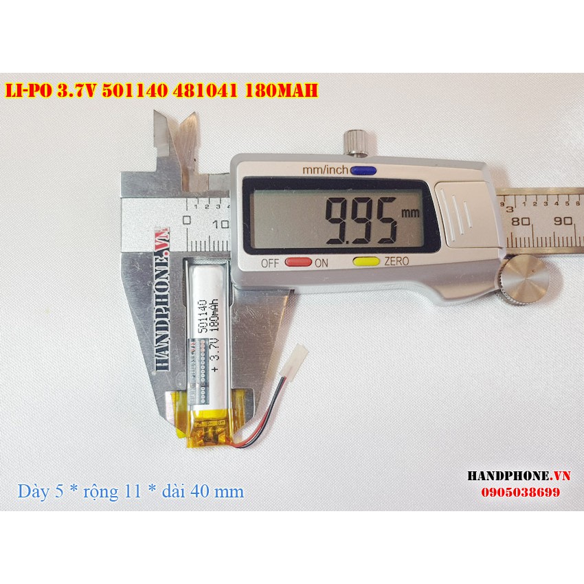 Pin Li-Po 3.7V 180mAh 501140 481041 (Lithium Polymer) cho tai nghe Bluetooth, camera hành trình, chuột, bàn phím, khóa