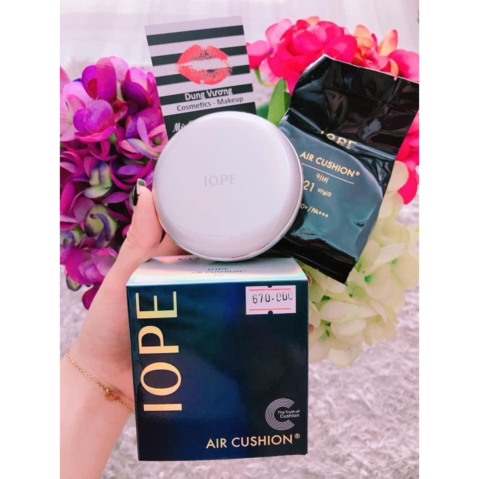 Phấn Nước IOPE Air Cushion Intense Cover DUO Tone 21 Vanilla SPF50 TẶNG KÈM 1 LÕI