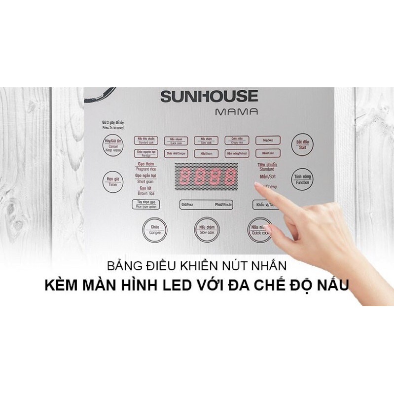 Nồi cơm điện Cao tần Sunhouse Mama 1.5 lít SHD8955( Hàng NEW Bảo hành chính hãng 2 năm)