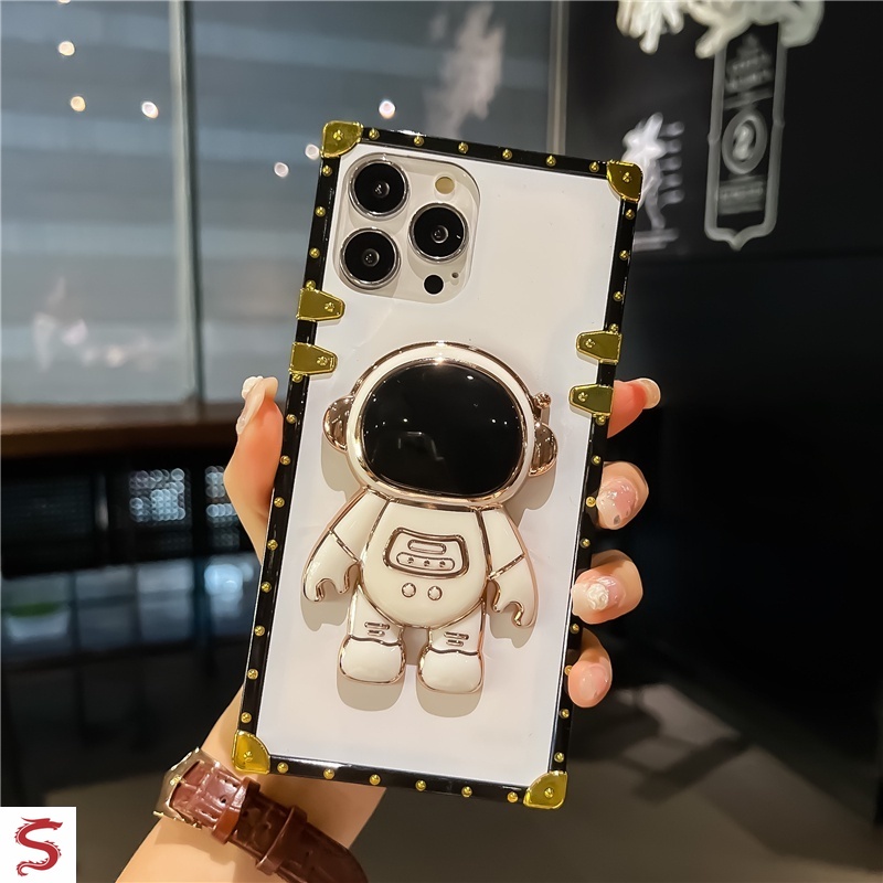 Ốp Điện Thoại Hình Vuông Họa Tiết Phi Hành Gia Hoạt Hình Cho iphone 15 14 pro max 13 12 11pro xs xr 8 7plus 6plus