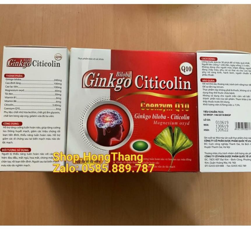 Ginko citicolin hỗ Cải thiện trí nhớ ginkgo và chứng mất ngủ hoạt huyết dưỡng não, đau đầu chóng mặt