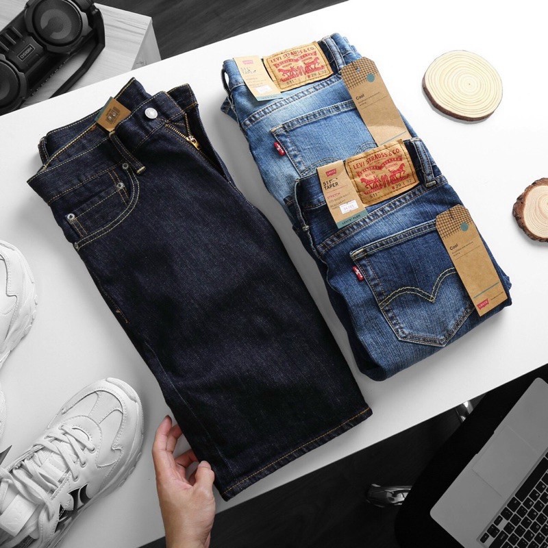 Quần Short Jean Nam levi.s 2 màu thời trang cambodia- jean co giản Hải An Jeans