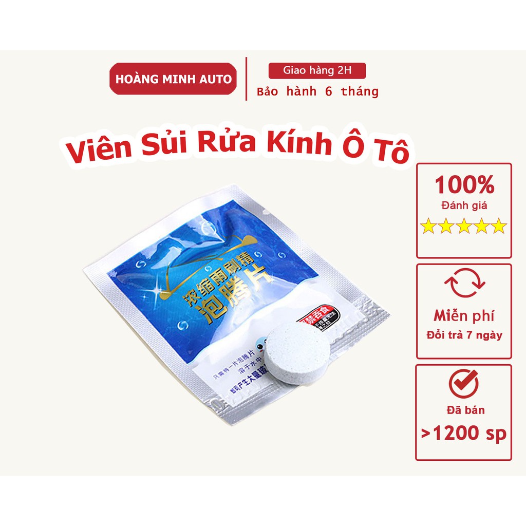 Viên sủi rửa kính ô tô - Tẩy sạch kính, 100% sinh học, thân thiện môi trường - V003