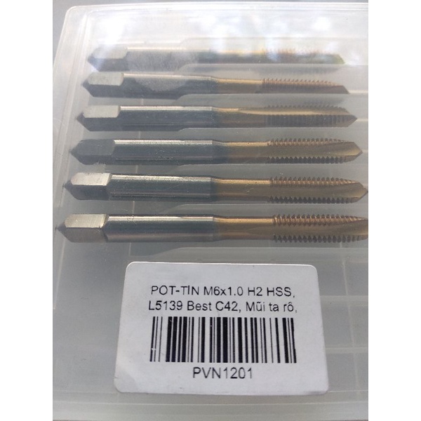 1 MŨI TA RÔ THẲNG PHỦ TIN MÀU VÀNG M2 M3 M4 M5 M6 M8 M10 M12, TA RÔ THÉP INOX