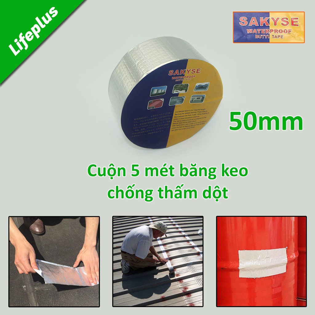 Băng keo chống thấm dột khổ 50mm cuộn 5m SAKYSE