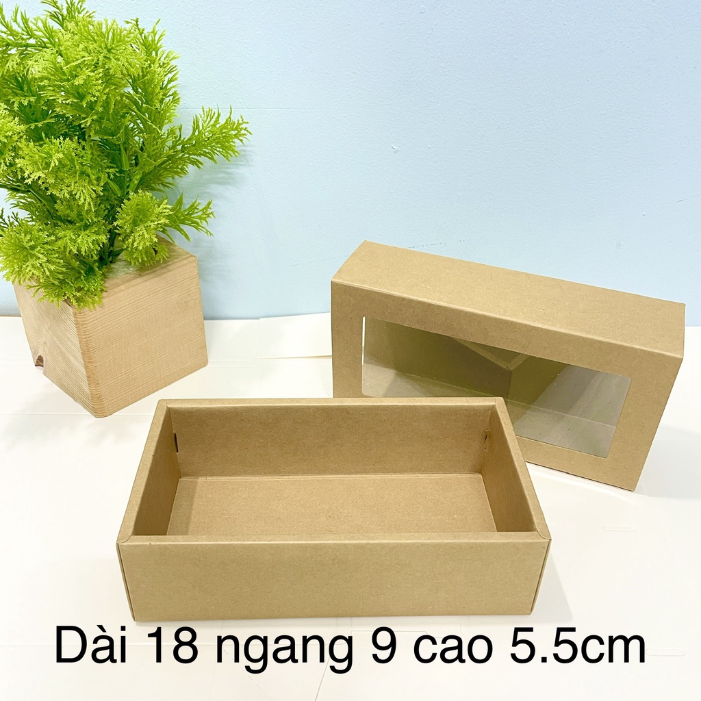 Hộp kéo giấy kraft nhật 18x9x5.5cm combo 10 hộp