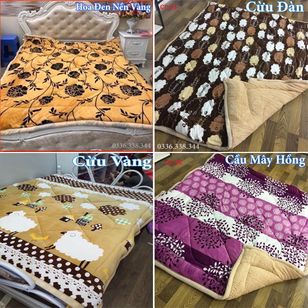 [HÀNG LOẠI 1] Chăn lông cừu Việt Nam Mẫu Tùy Chọn Siêu Ấm gần 3kg (Chọn mẫu)
